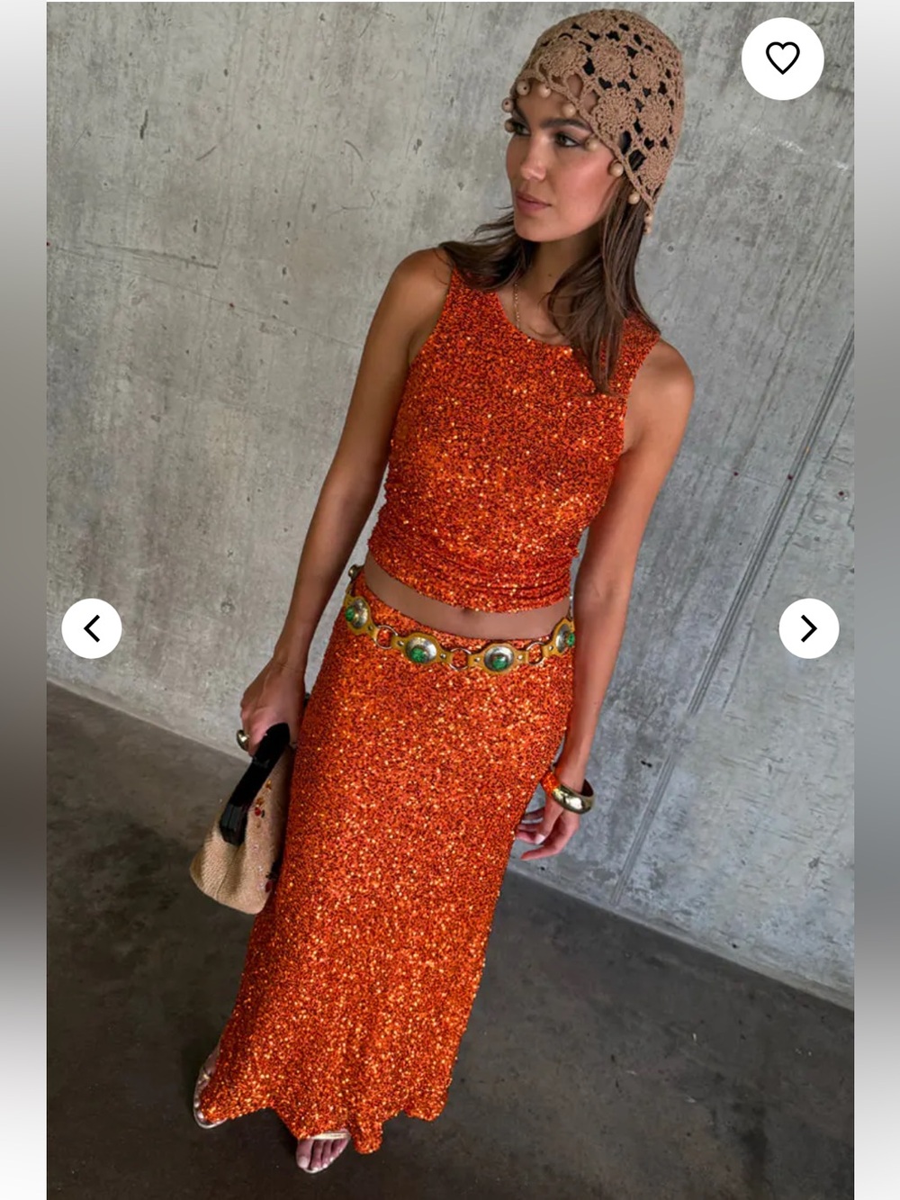 NWT Never Fully Dressed Orange Sequin Tank Top - Picture 5 of 12